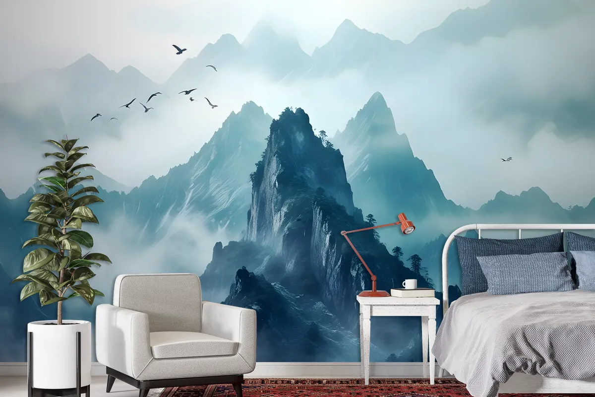 Misty Mountain Landscape Wallpaper Mural