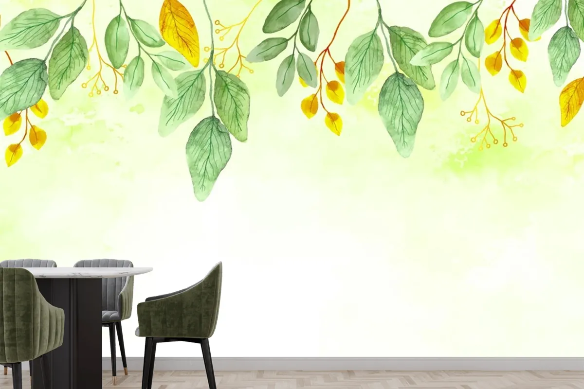 Nature Background With Golden Foil Wallpaper Mural