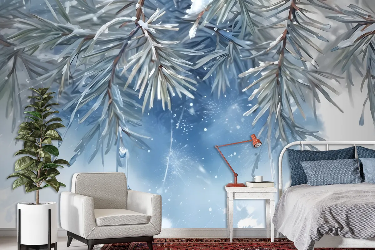 Nordic Style Tropical Leaves Wallpaper Mural