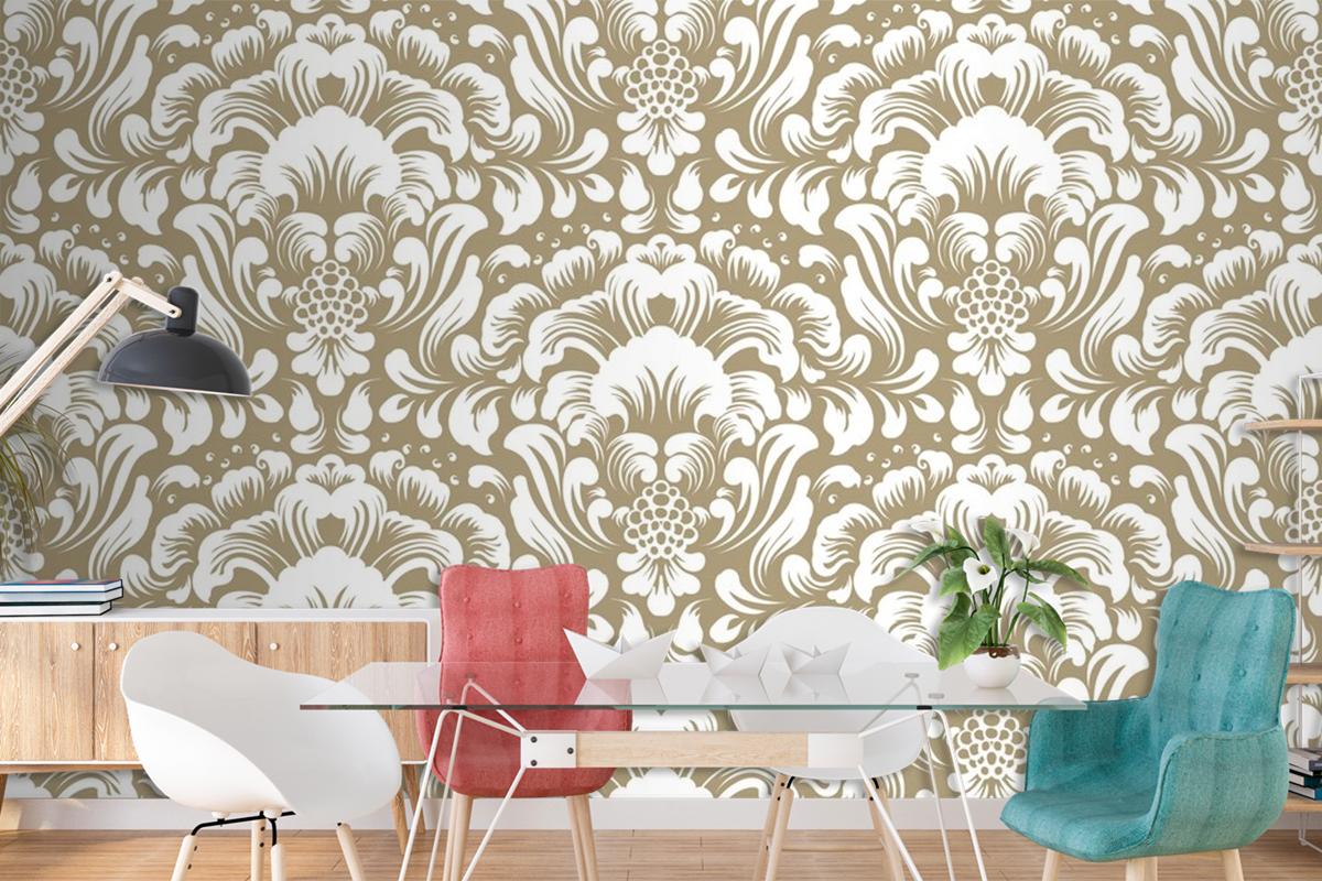 Ornamental Damask Seamless Pattern Wallpaper Mural