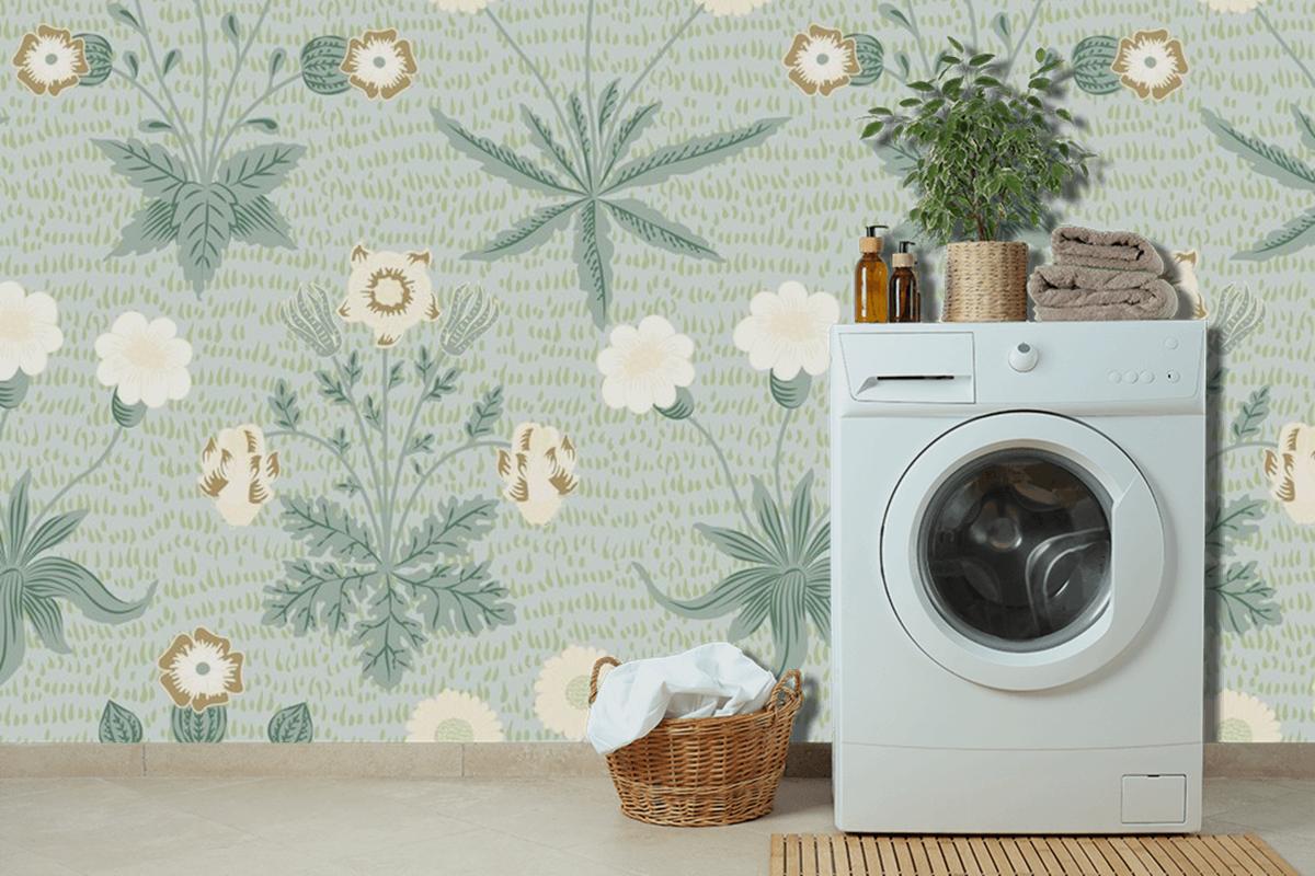 Pattern Floral Laundry Room Wallpaper Mural