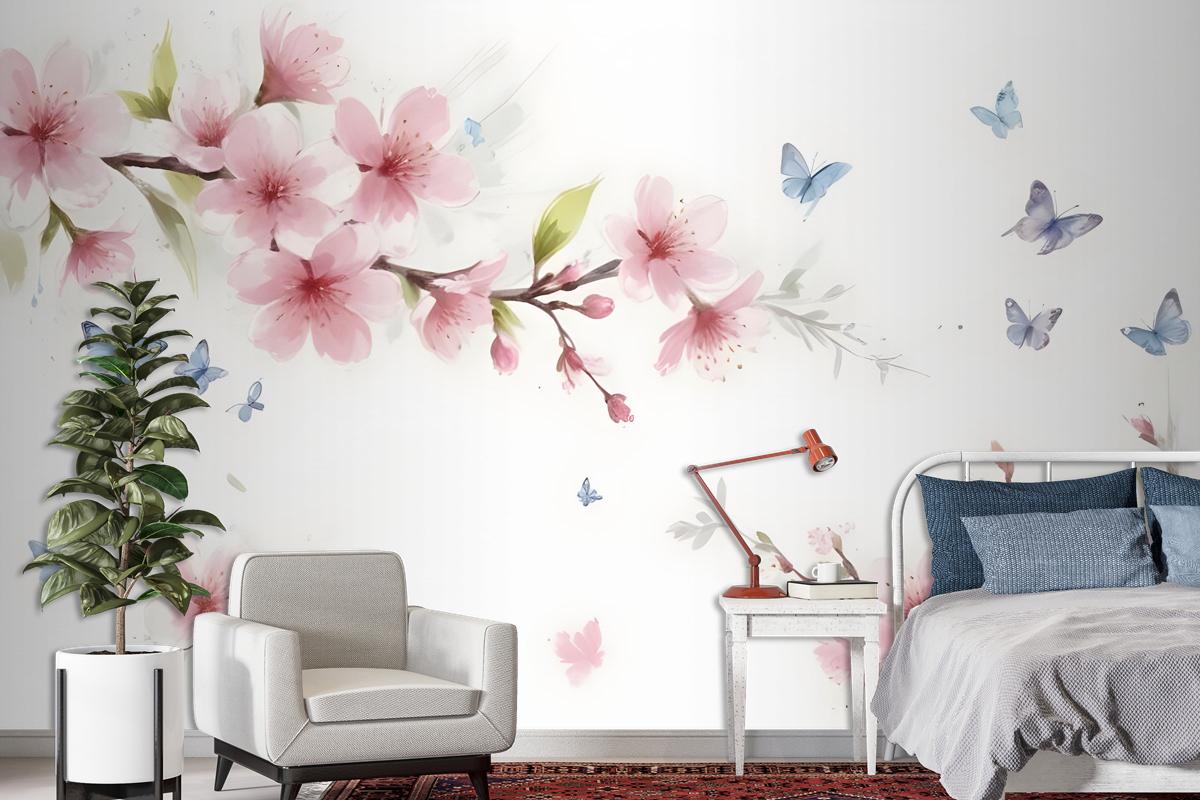 Pink Cherry Blossom Wallpaper Mural