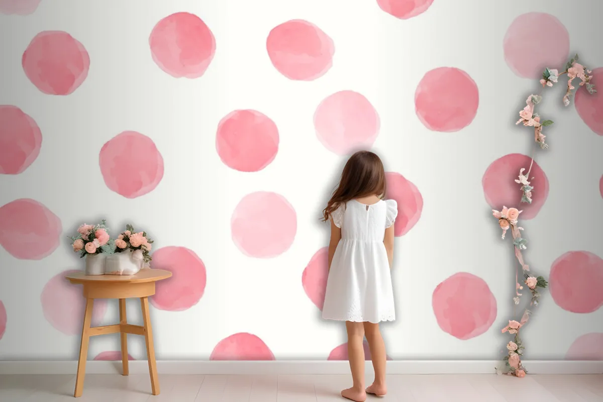 Pink Round Seamless Pattern Wallpaper Design Wallpaper Mural