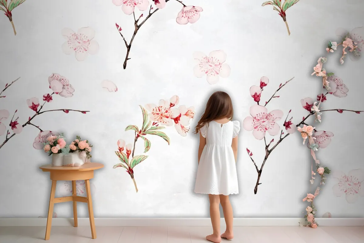 Plum Blossom Pattern Wallpaper Mural