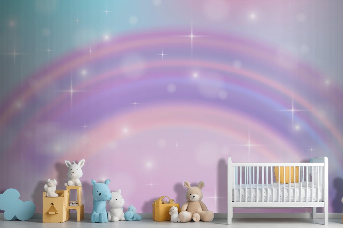 Realistic Rainbow Glitter Background Wallpaper Mural