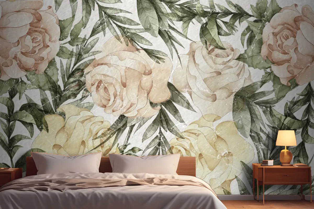 Roses Art Design Wallpaper Mural