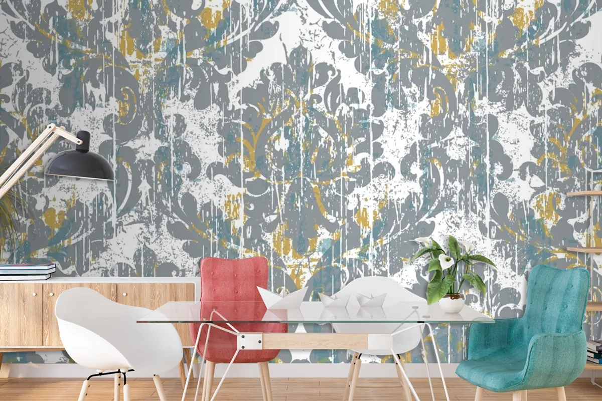 Royal Vintage Grunge Style Damaged Retro Wallpaper Mural