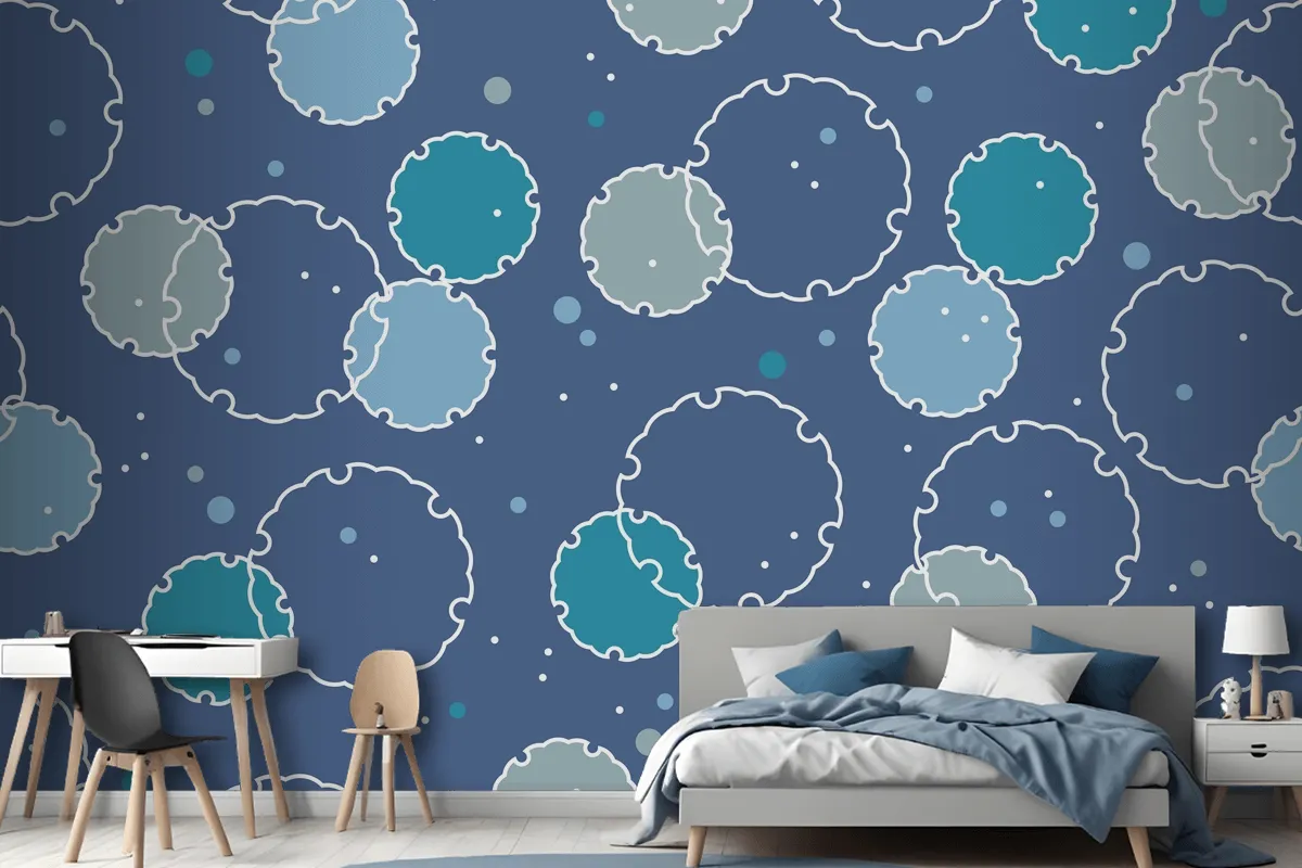 Seamless Pattern With Japanese Vintage Snow Graphic Symbols Wallpaper Mural