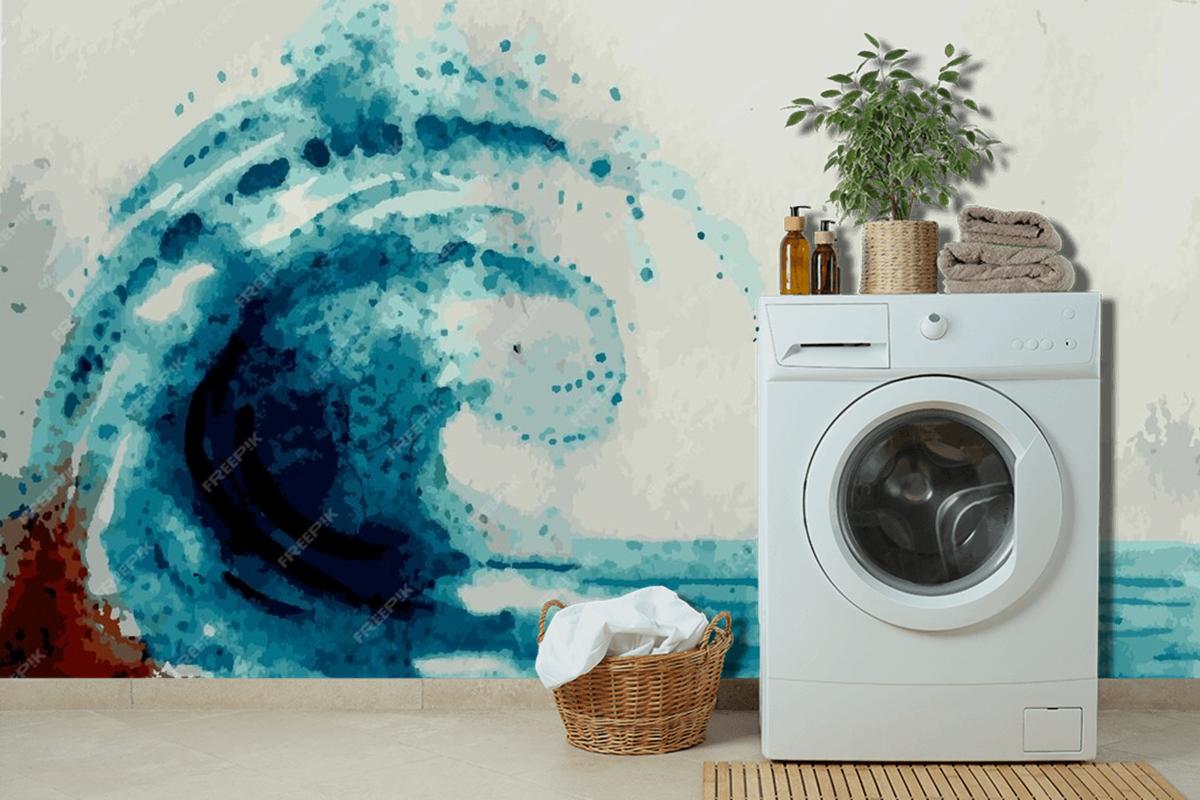 Seascapes Watercolor Laundry Room Wallpaper Mural