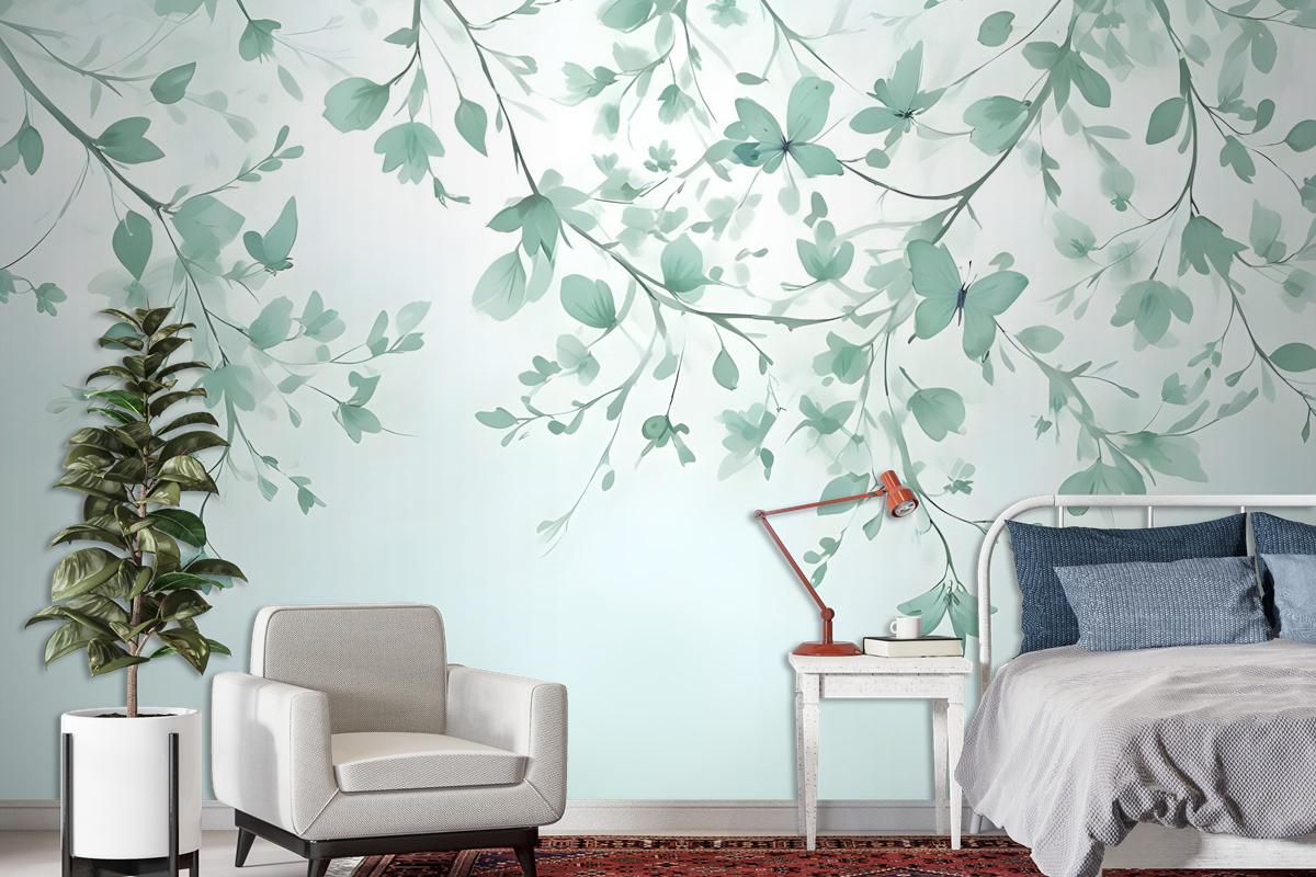 Soft Green Blossom Wallpaper Mural