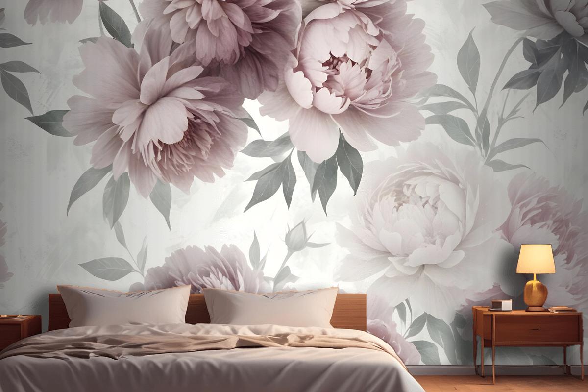 Soft Peony Floral Wallpaper Mural