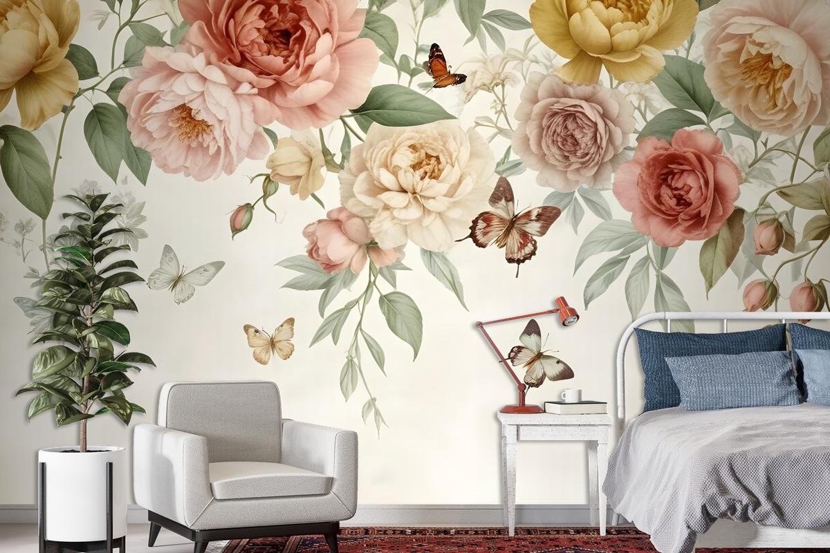 Summer Floral Colorful Watercolor Blossom Wallpaper Mural