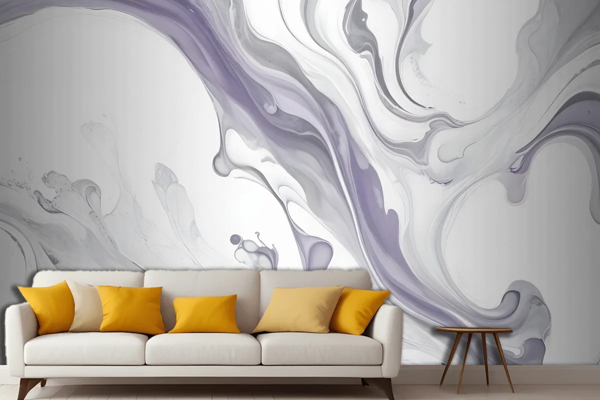 Swirling Abstract Patterns In Shades Of Gray White Organic Shapes And Textures Wallpaper Mural