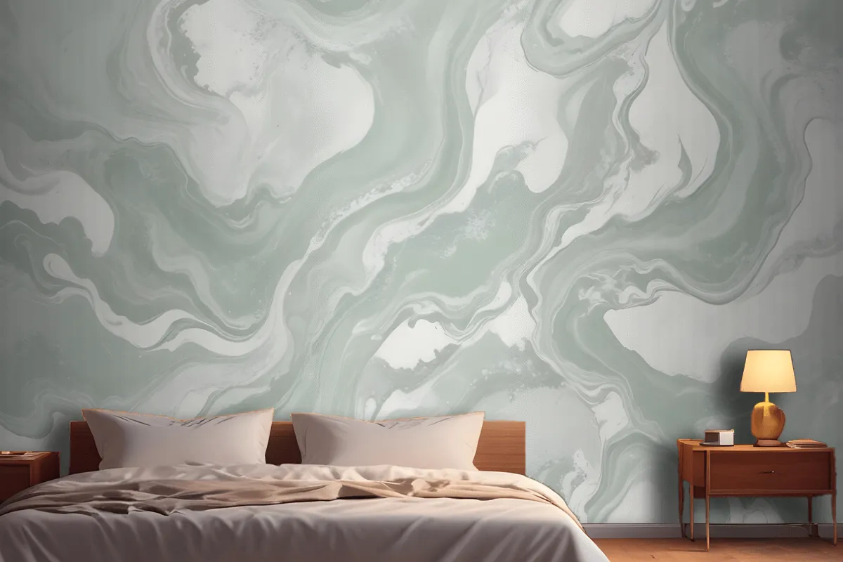 Swish Sage Marbled Wallpaper Mural