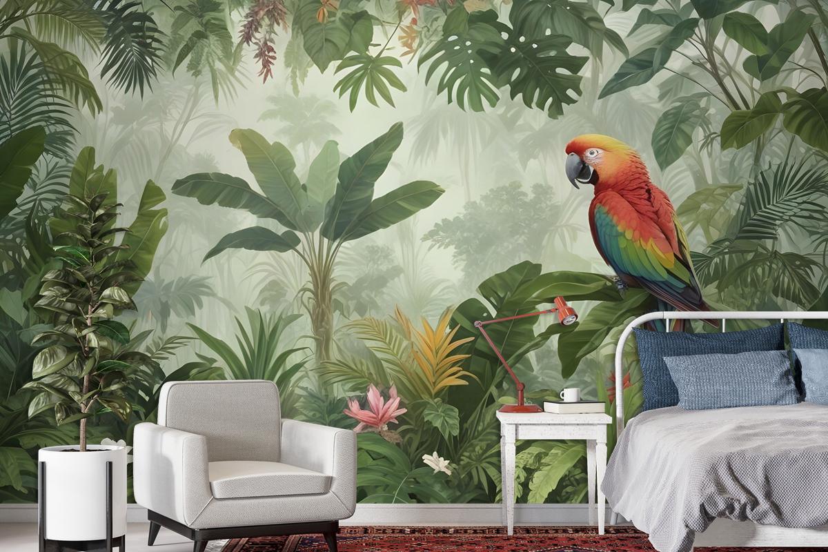 Tropical Jungle Plants Wallpaper Mural