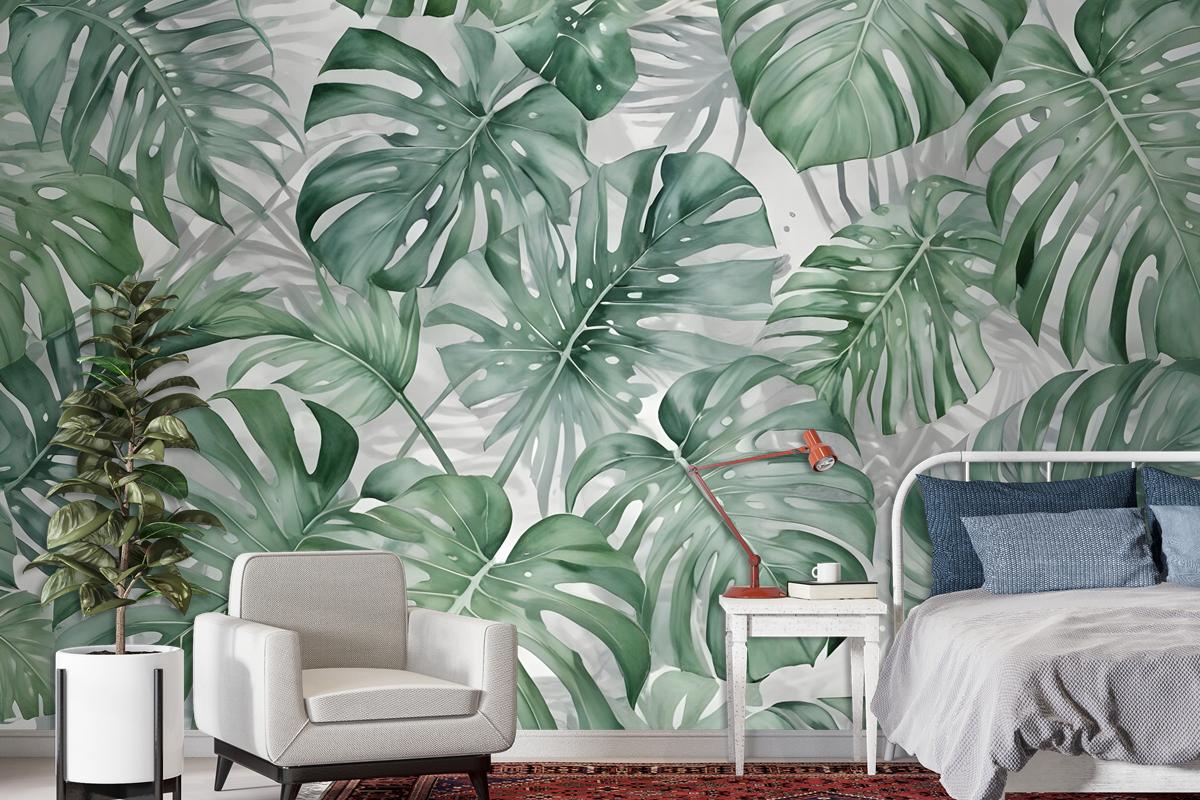 Tropical Leaf Pattern Wallpaper Mural