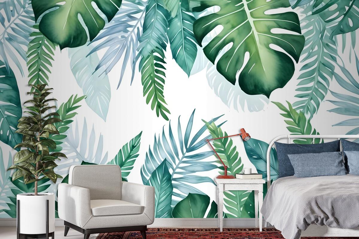 Tropical Palm Leaf Wallpaper Mural