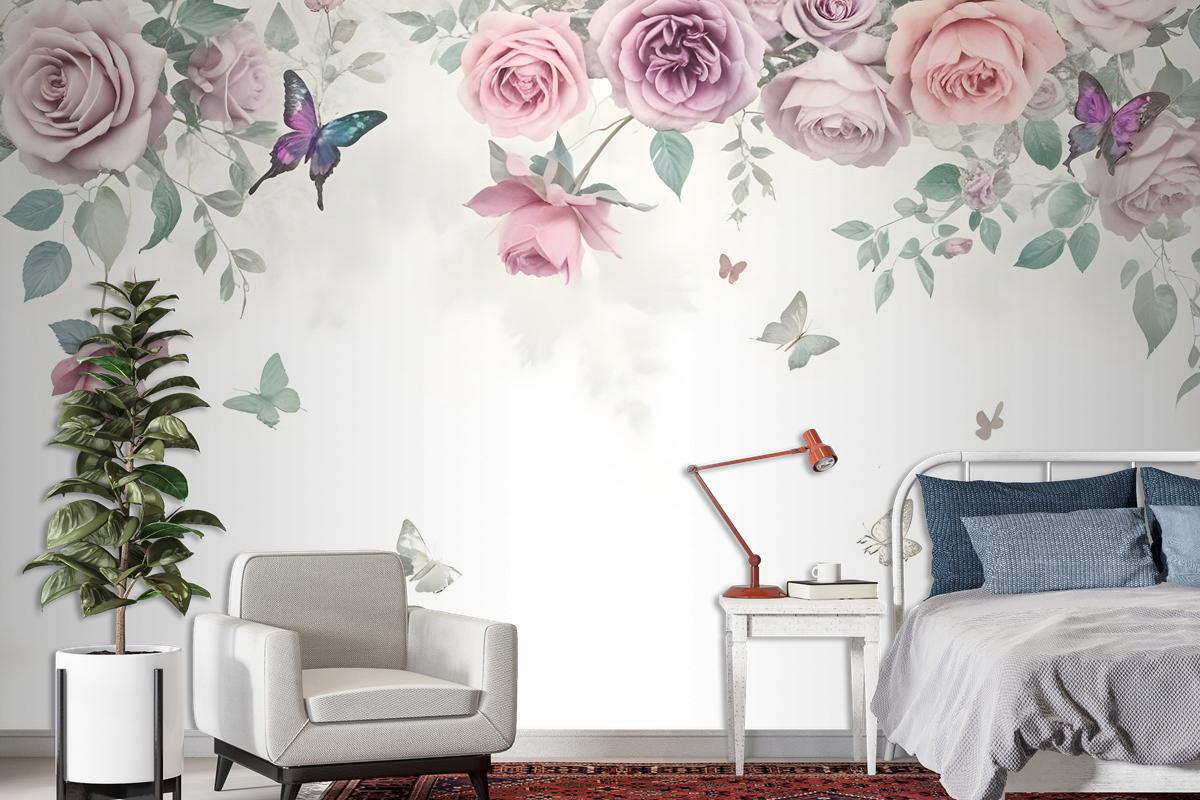 Vintage Peony Flowers Wallpaper Mural