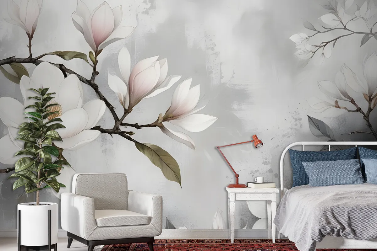 Vintage Retro Floral Bouqet Wallpaper Mural