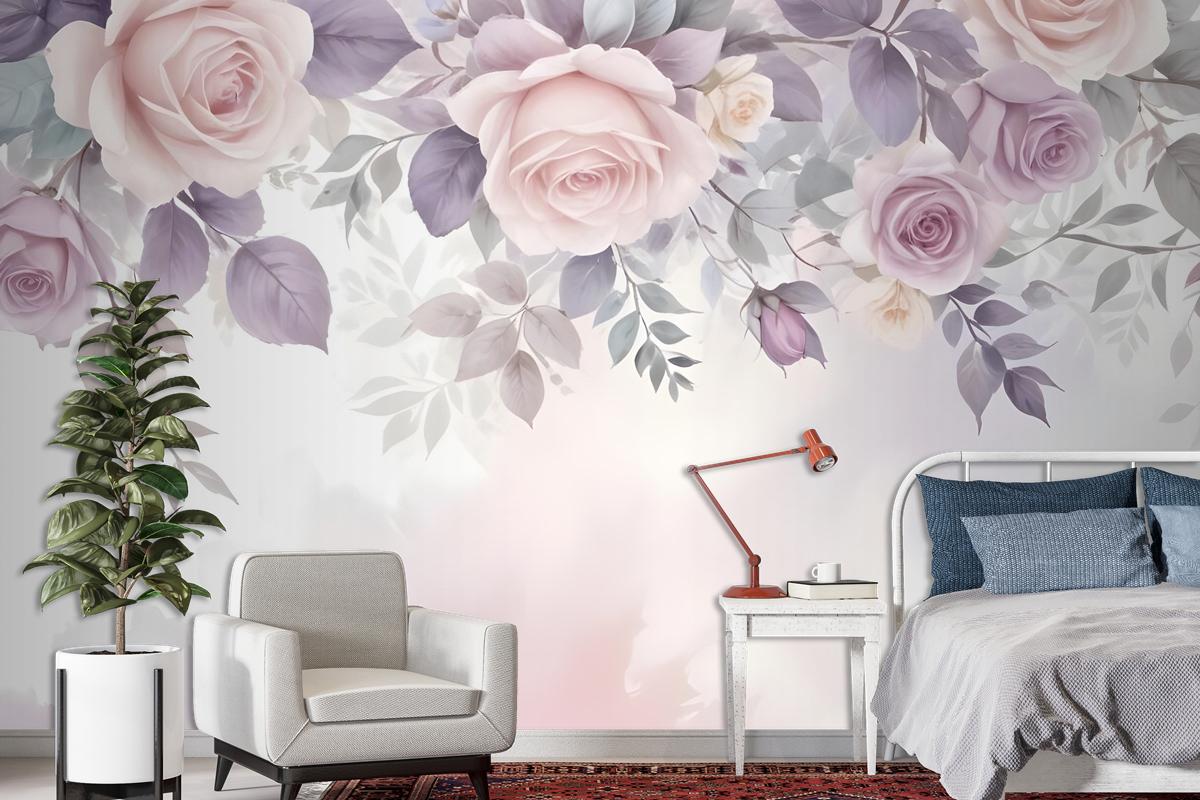 Vintage Vine Floral Wallpaper Mural