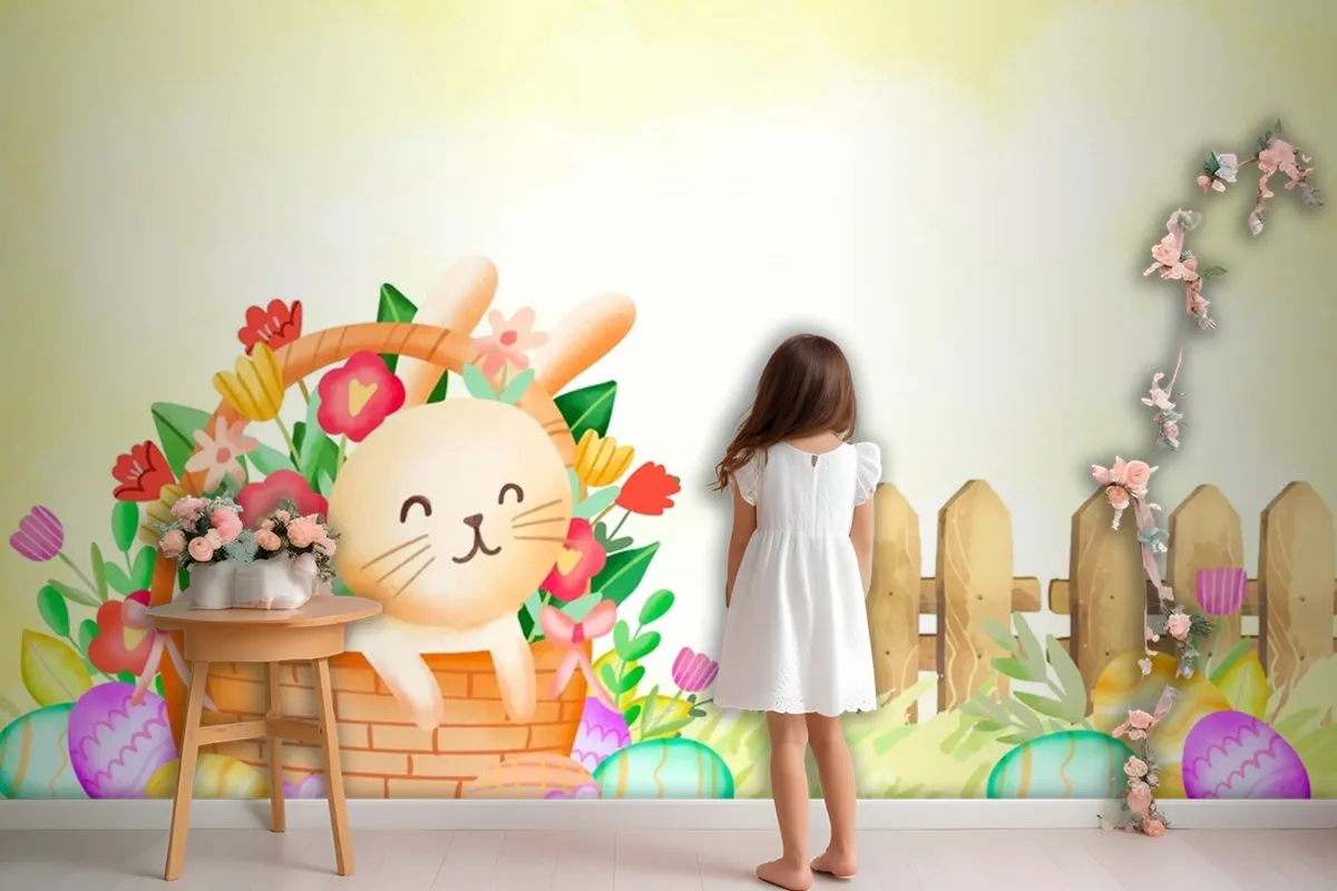 Watercolor Background For Easter Celebration Wallpaper Mural