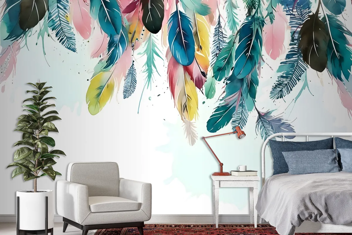 Watercolor Banana Leaf Wallpaper Mural