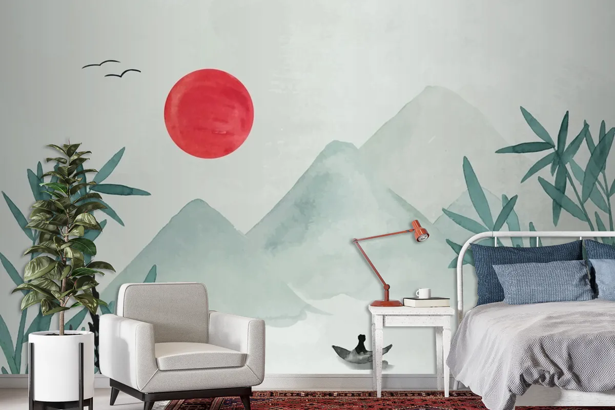 Watercolor Chinese Style Wallpaper Mural