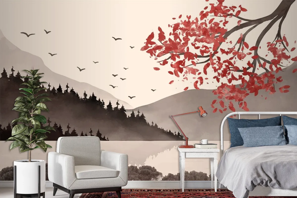 Watercolor Chinese Style Wallpaper Mural