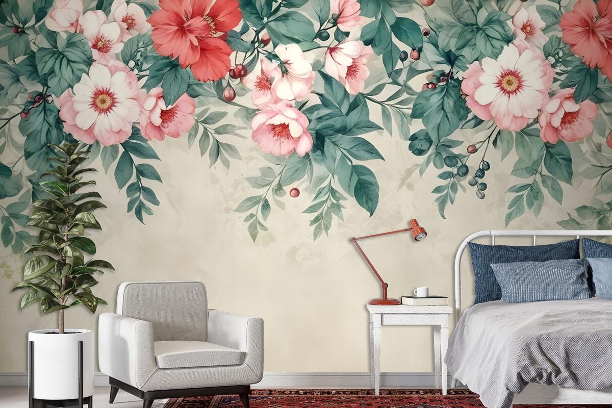 Watercolor Floral Wallpaper Mural