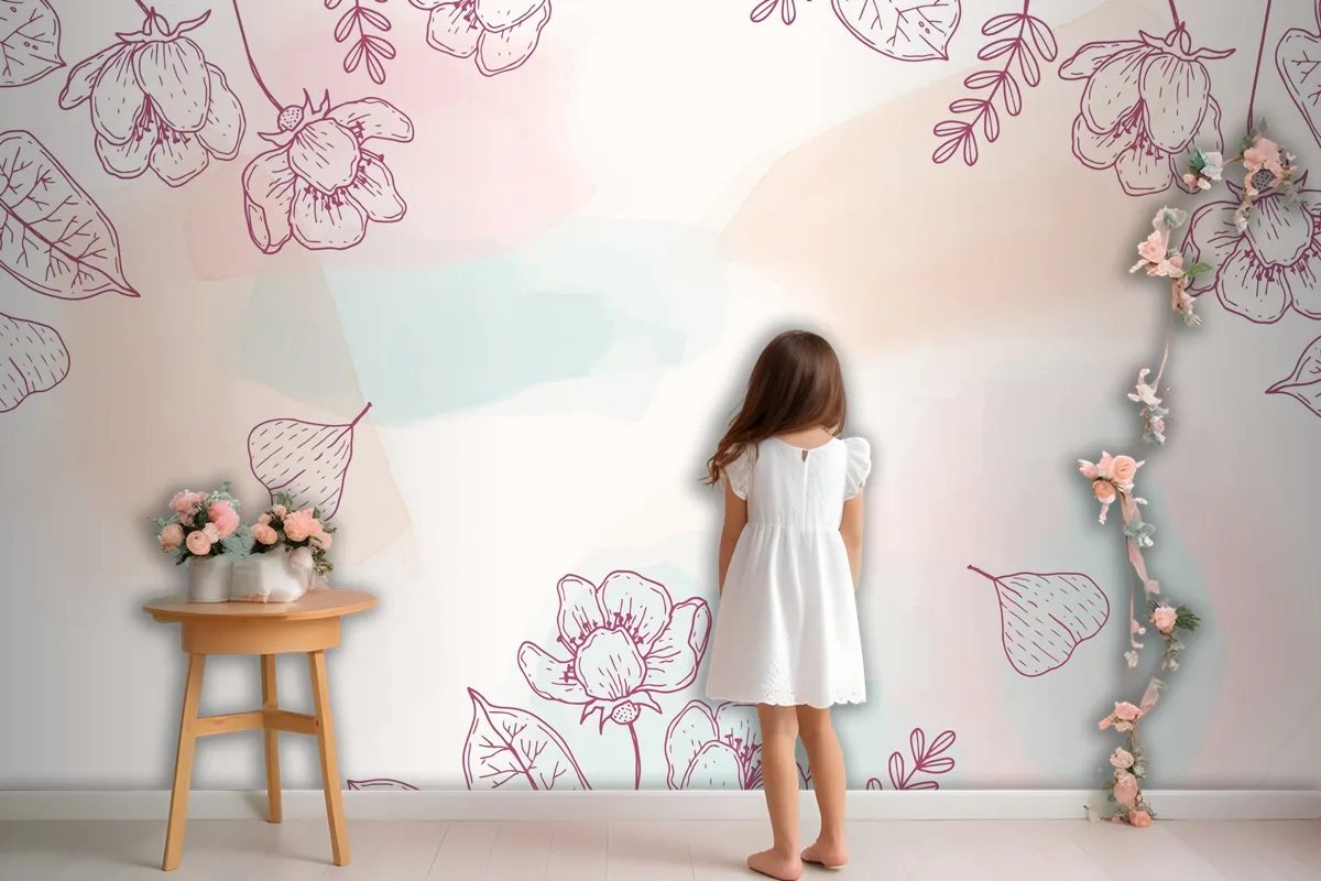 Watercolor Hand Drawn Background Wallpaper Mural