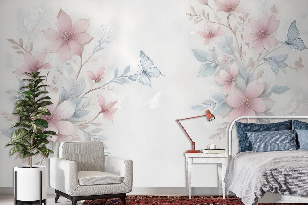 Watercolor Soft Flower Wallpaper Mural