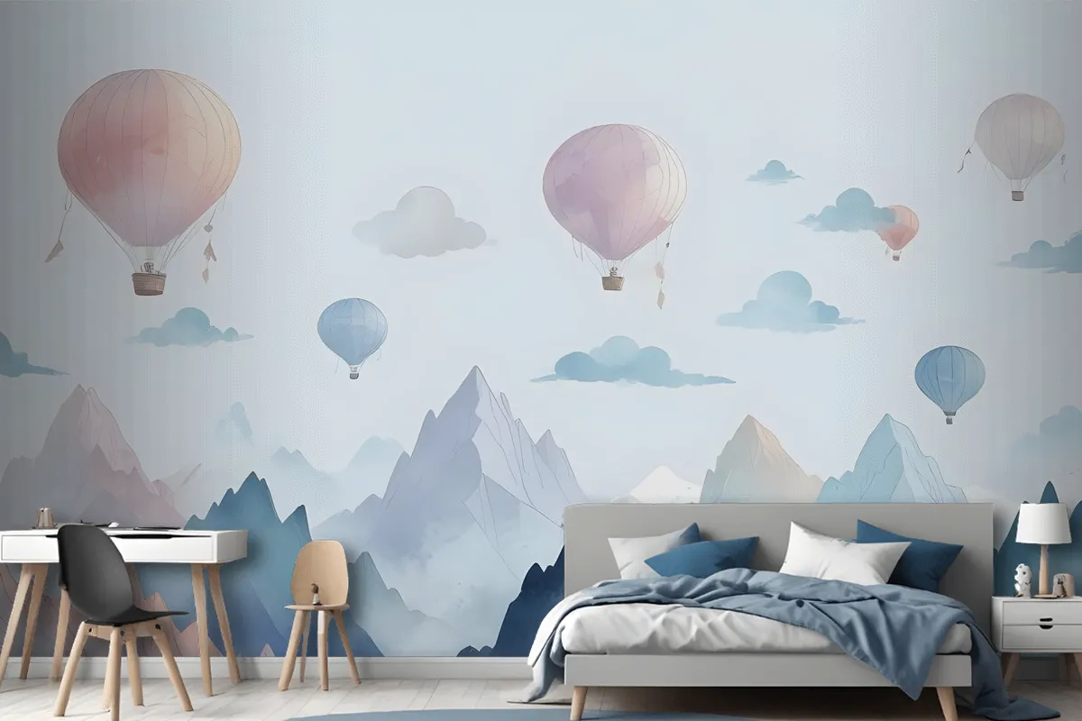 Watercolor Style Kids Landscape Wallpaper Mural