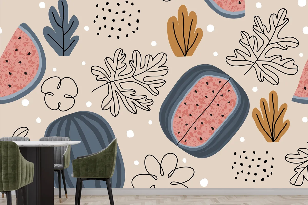 Watermelon Seamless Pattern Kitchen Wallpaper Mural