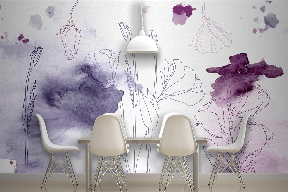 Watercolor Floral Background Wallpaper Mural