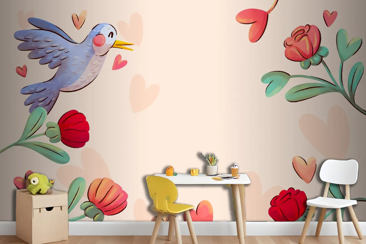 Watercolor Background For Valentines Day Celebration Wallpaper Mural