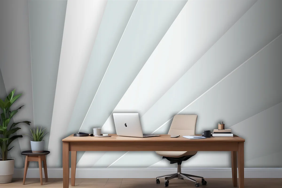 White Abstract Background Office Wallpaper Mural