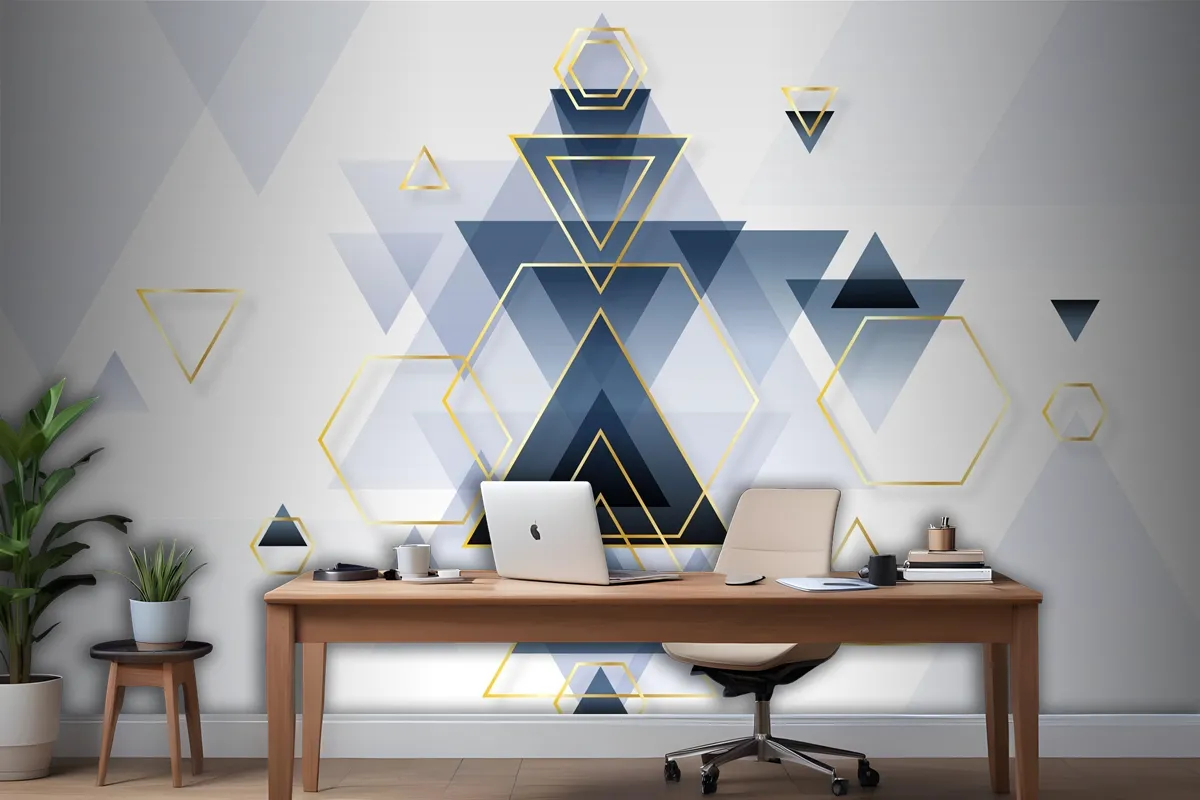 Abstract Gradient Geometric Wallpaper Mural