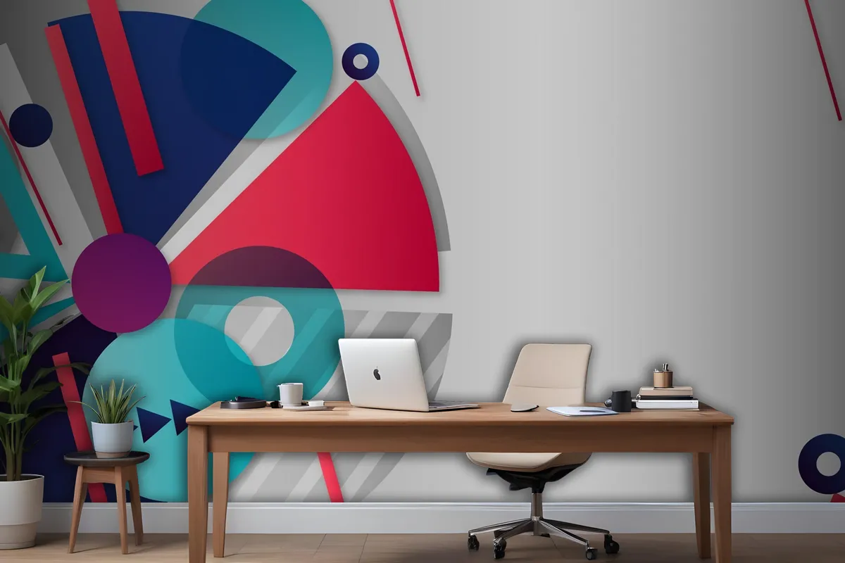 Gradient Multicolored Geometric Wallpaper Mural