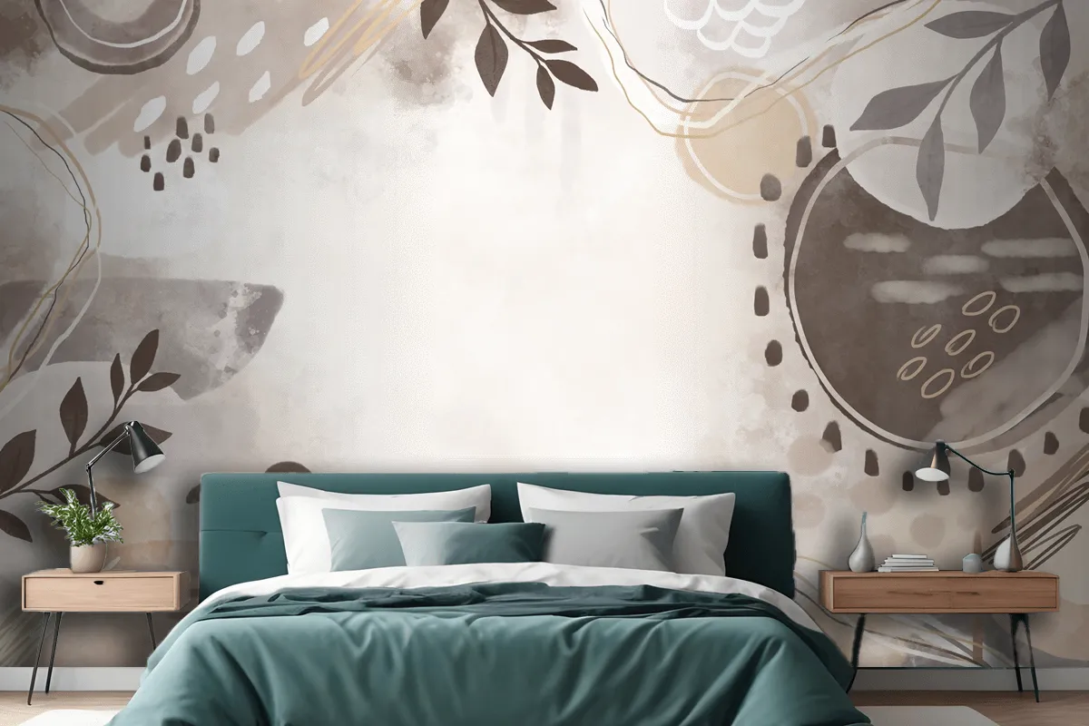 Watercolor Neutral Earth Tones Wallpaper Mural