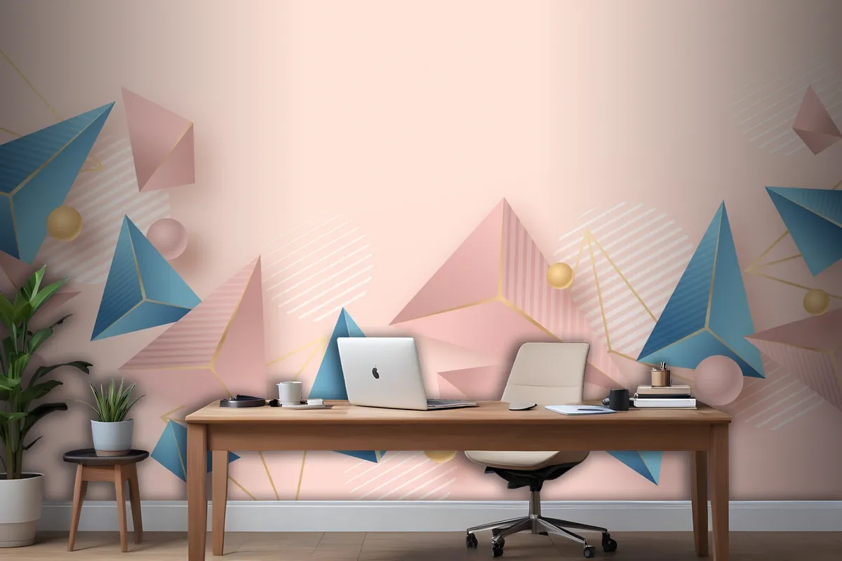 Realistic Polygonal Background Wallpaper Mural