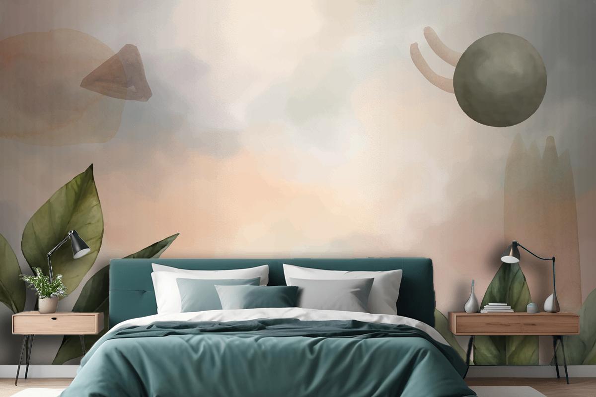 Watercolor Soft Earth Tones Background Wallpaper Mural