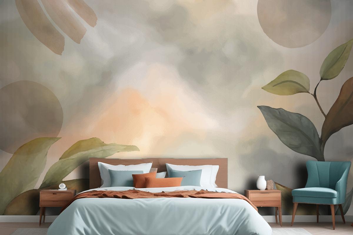 Watercolor Soft Earth Tones Background Wallpaper Mural