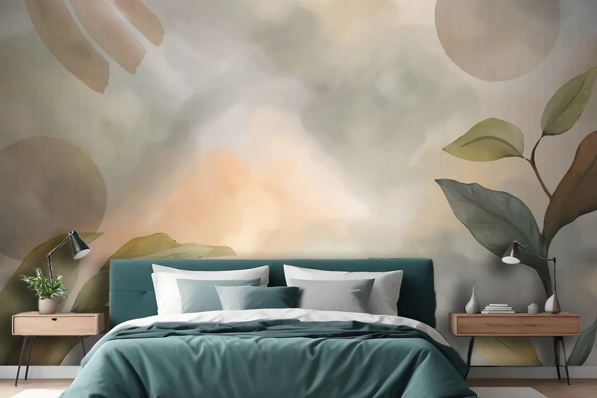 Watercolor Soft Earth Tones Background Wallpaper Mural