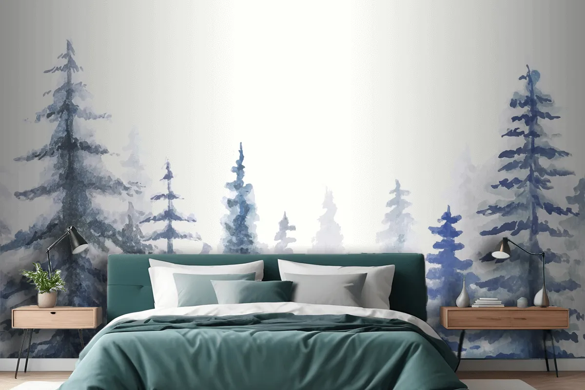 Hand Painted Watercolor Nature Background Wallpaper Mural