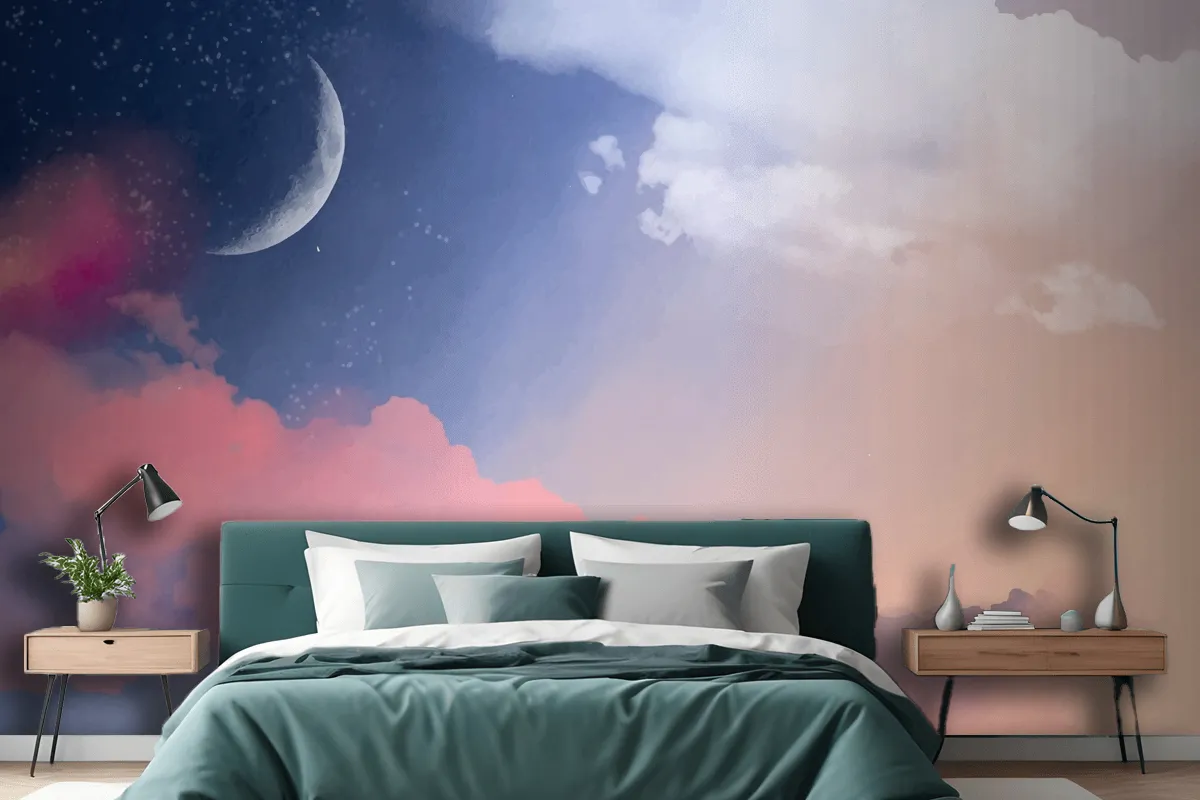 Hand Painted Watercolor Pastel Sky Wallpaper Mural