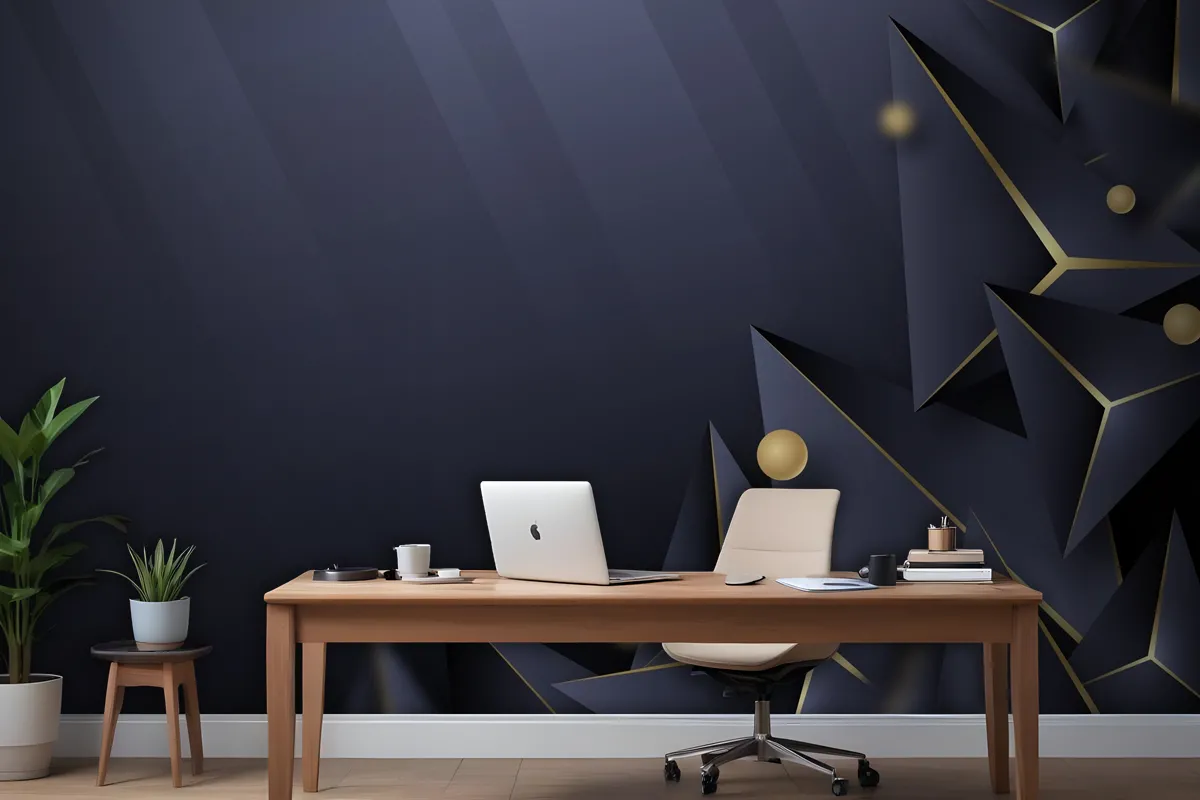 Realistic Polygonal Office Wallpaper Mural