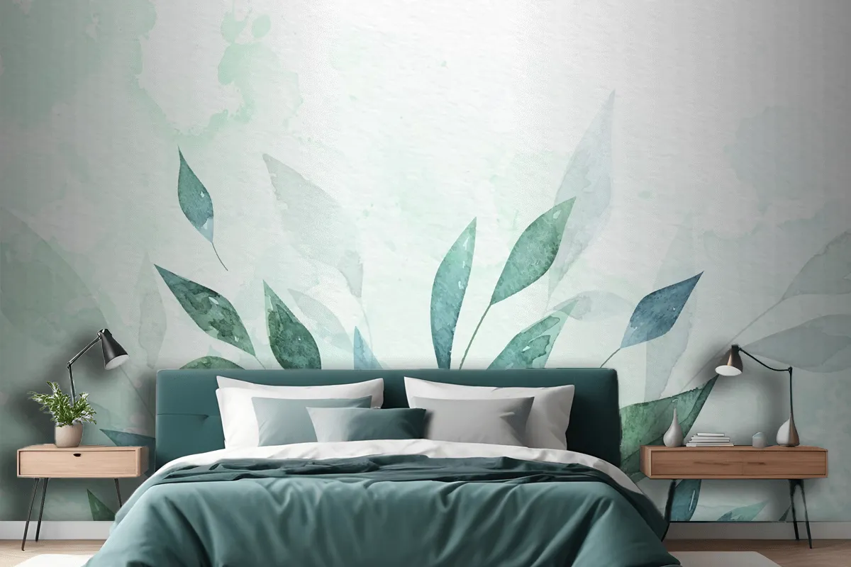 Hand Painted Watercolor Nature Background Wallpaper Mural