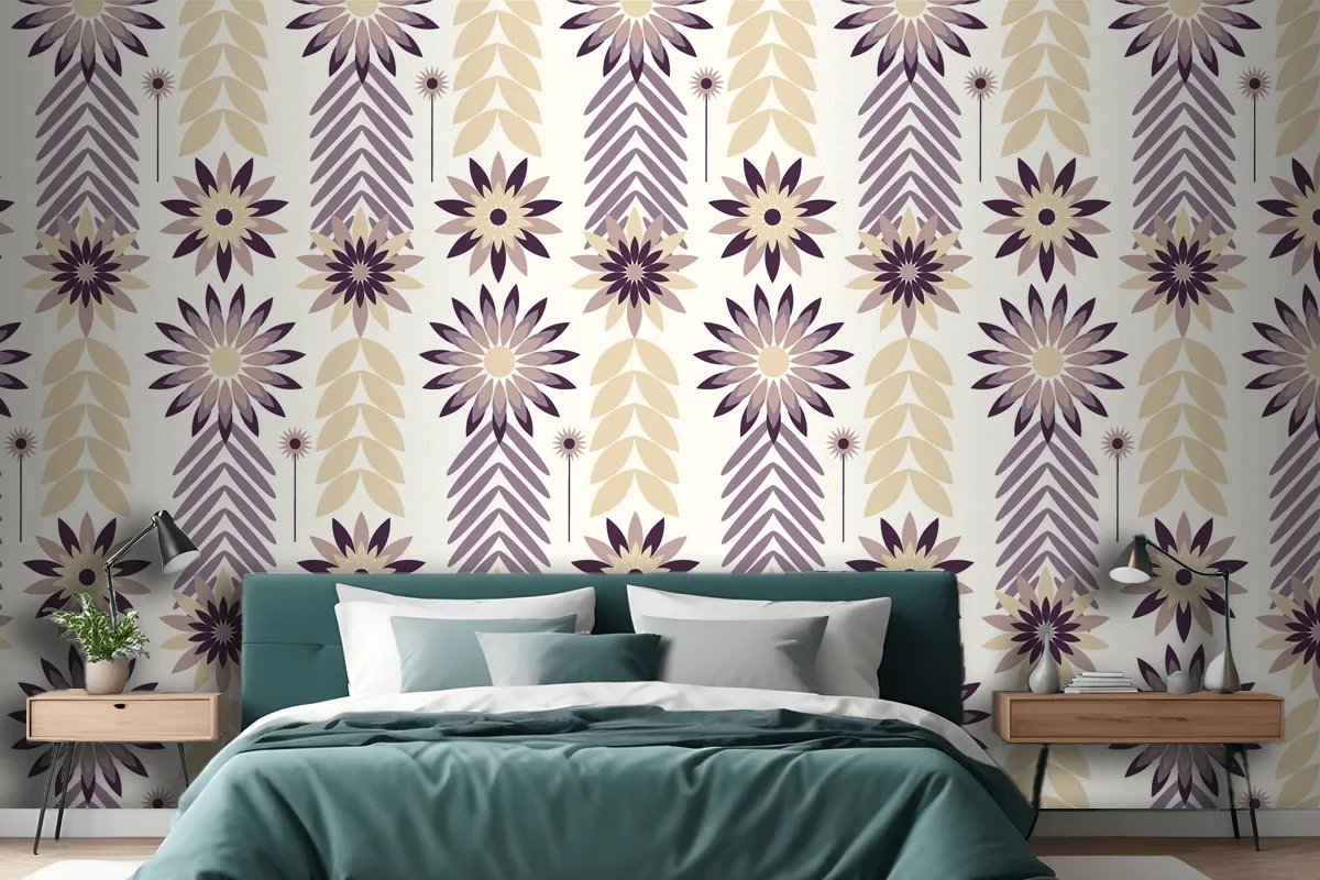 Flat Scandinavian Design Pattern Wallpaper Mural