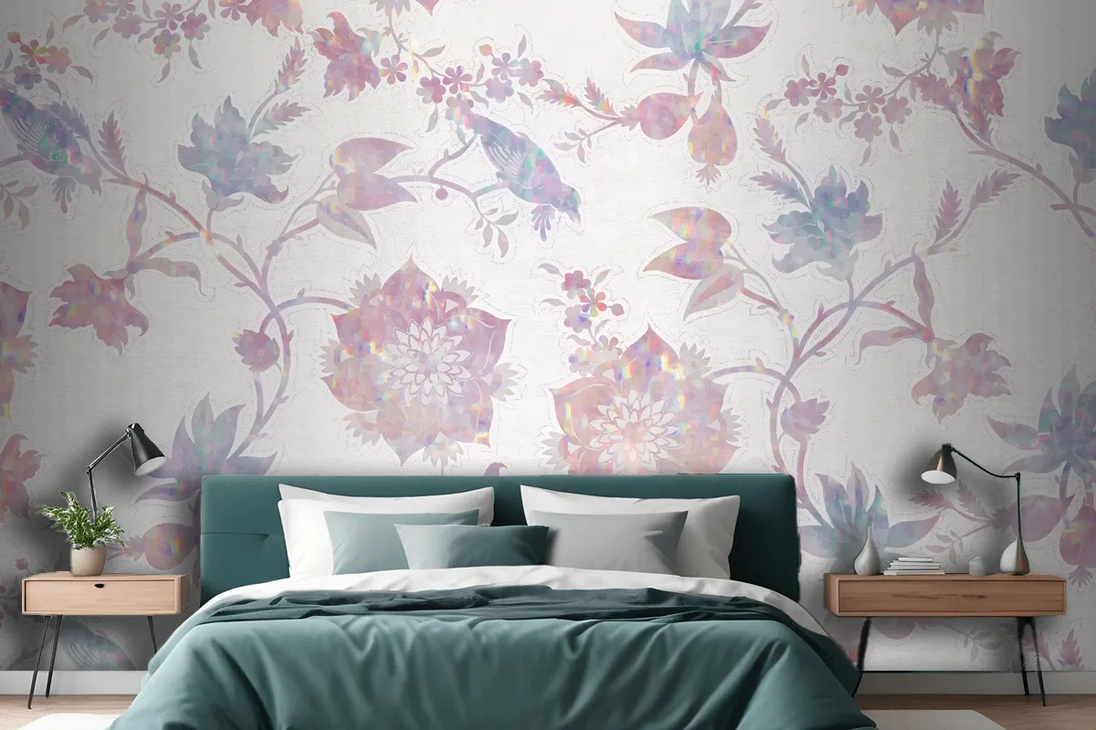 Vintage Nature Holographic Composition Wallpaper Mural