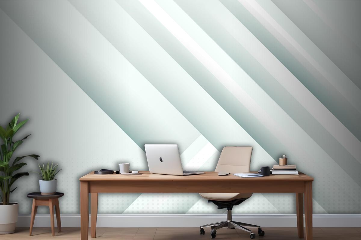 Gradient White Monochrome Office Wallpaper Mural